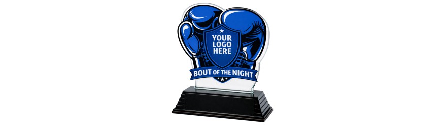 **SPECIAL BUY** CLICK AND GO CUSTOM BOXING GLOVE TROPHY - 16CM - 20CM - AVAILABLE IN 4 COLOURS